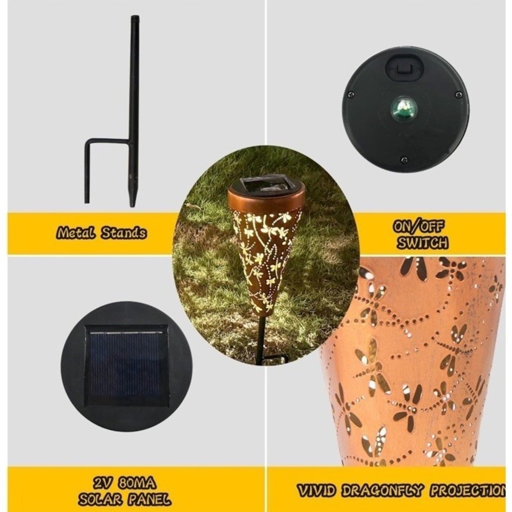 4 Pack Dragonfly Solar Lanterns Outdoor Waterproof - Picture 5 of 6